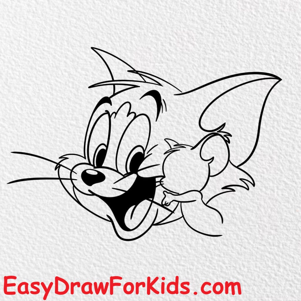 How to draw Tom and Jerry Face step 5
