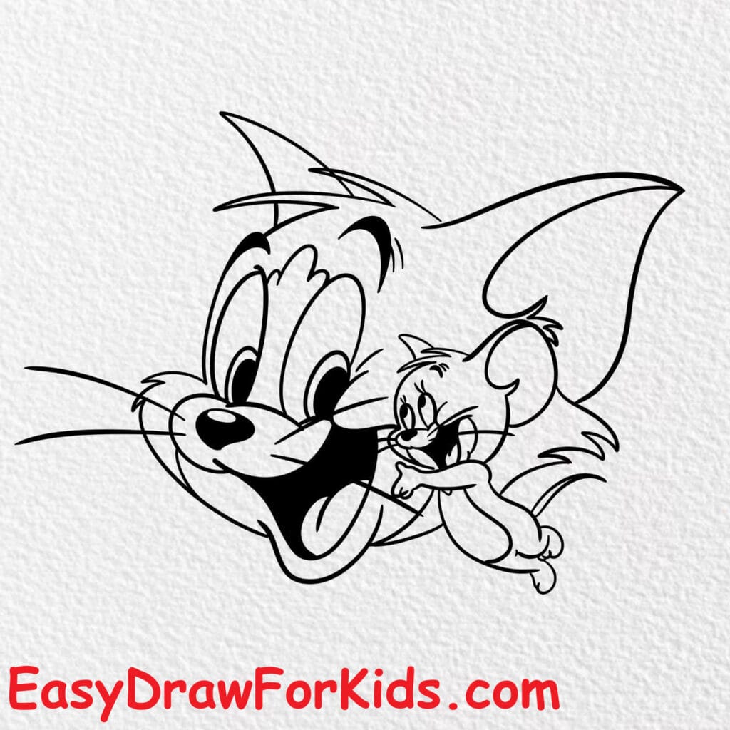 How to draw Tom and Jerry Face step 6