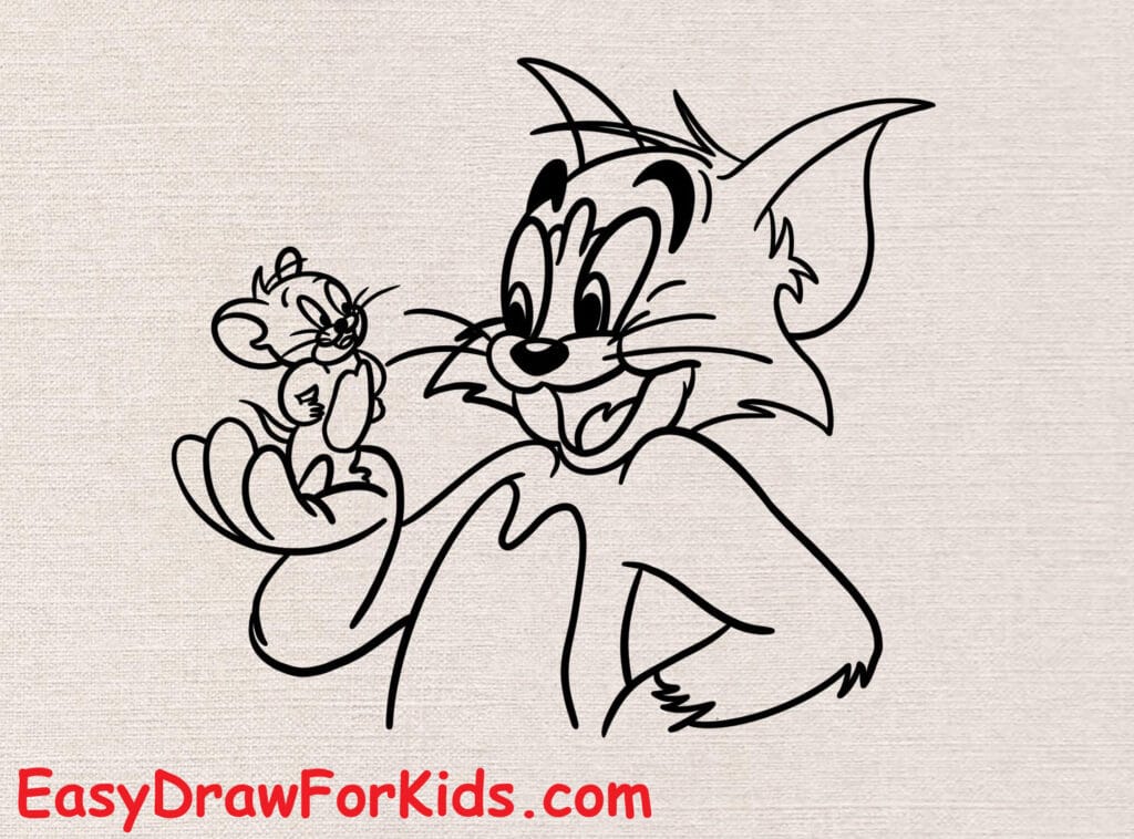 How to draw Tom and Jerry easy step 9