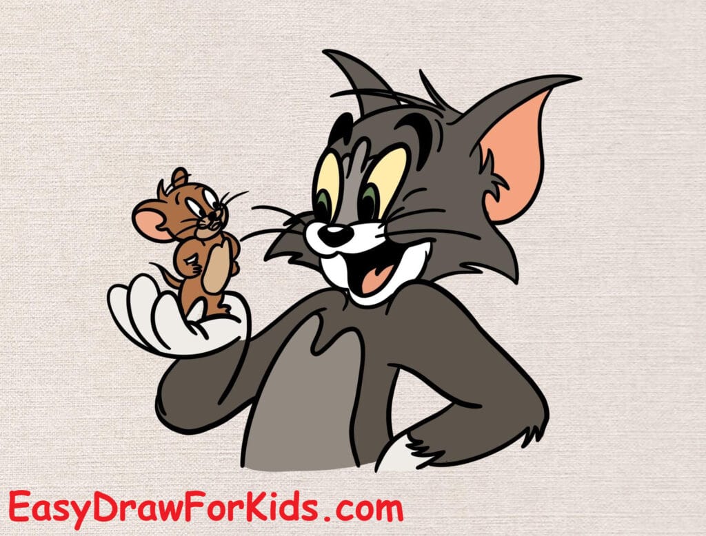 How to draw Tom and Jerry easy step 10