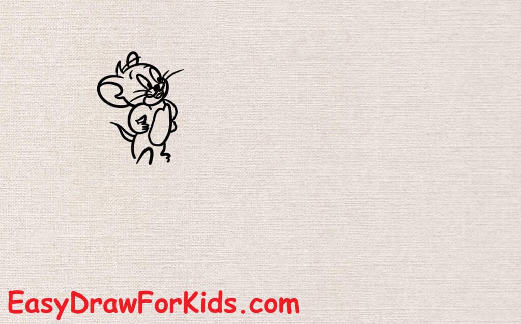 How to draw Tom and Jerry easy step 3