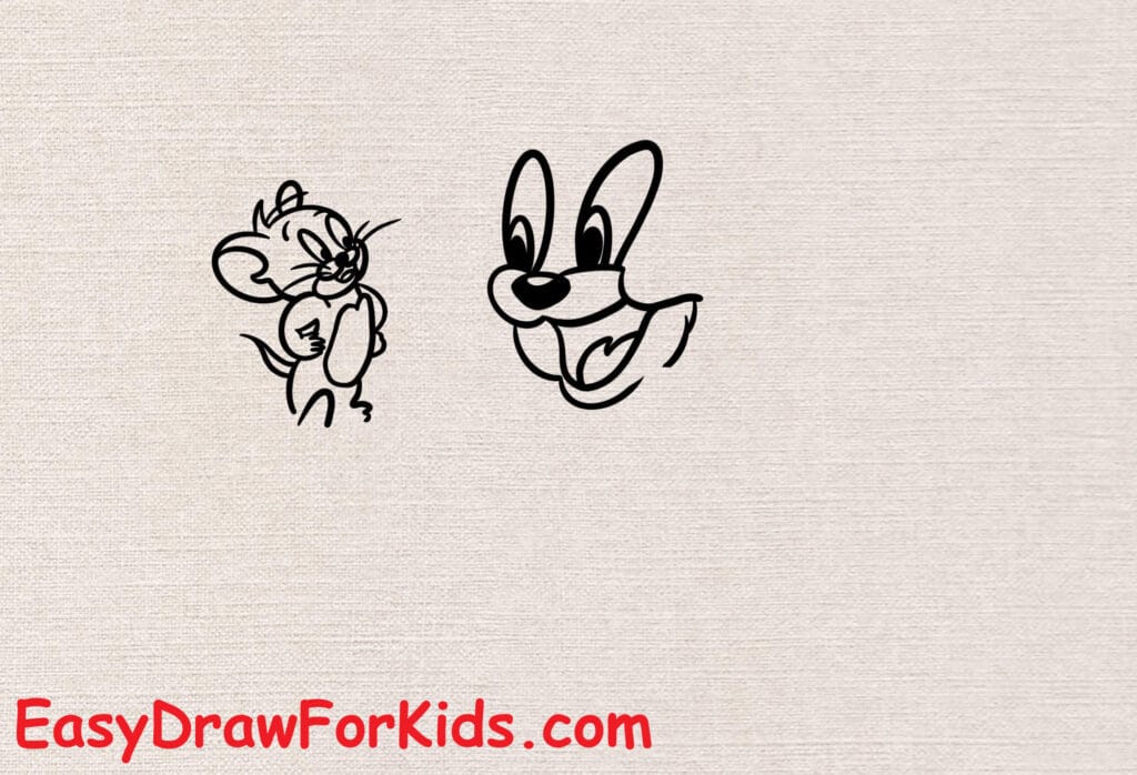 How to draw Tom and Jerry easy step 5