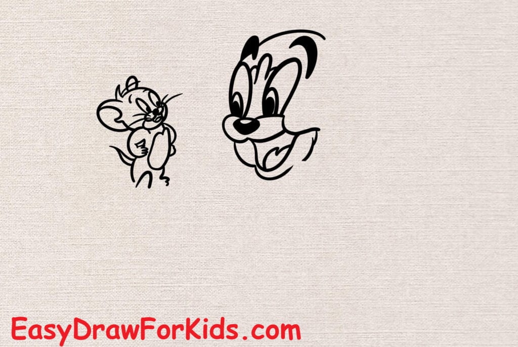 How to draw Tom and Jerry easy step 6
