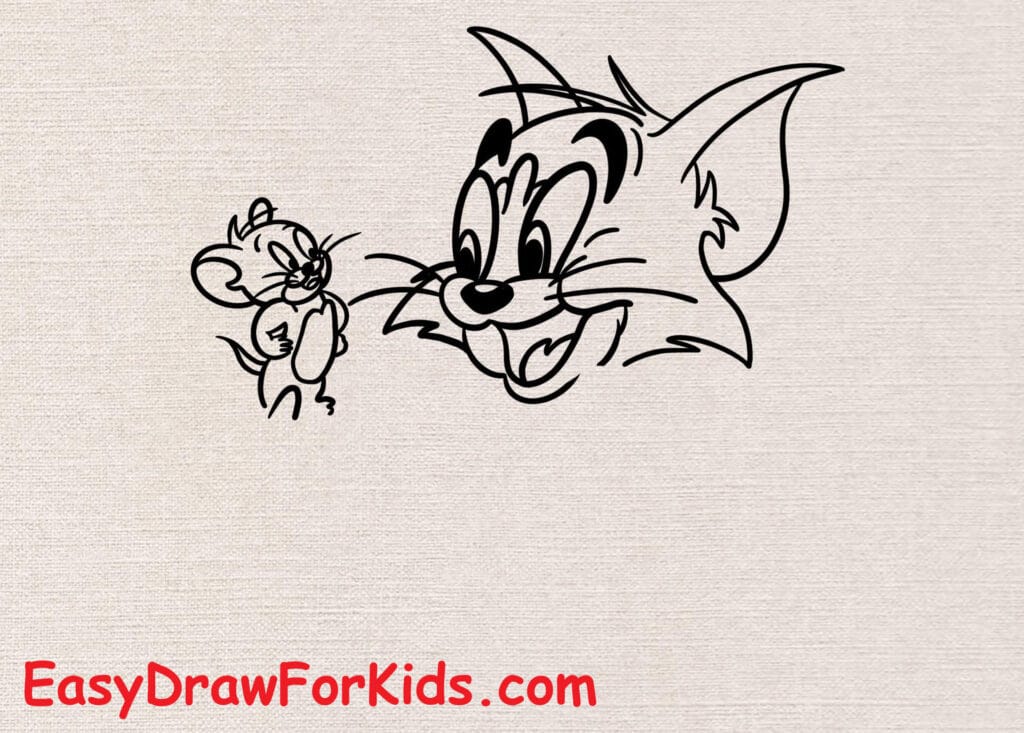 How to draw Tom and Jerry easy step 7