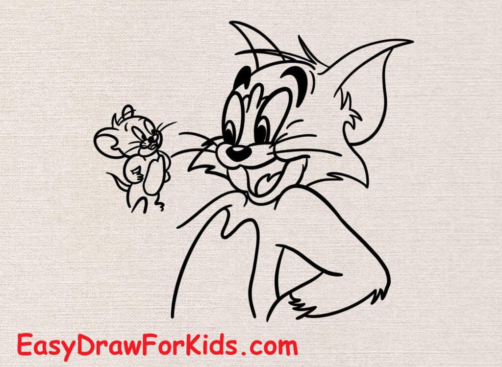 How to draw Tom and Jerry easy step 8