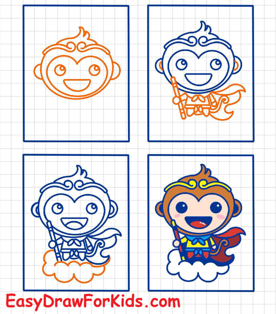 How to draw Wukong step by step