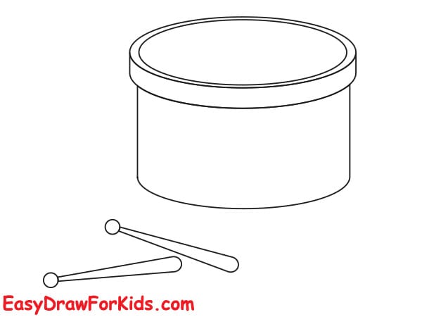 How to draw a Drum Set Easy step 3
