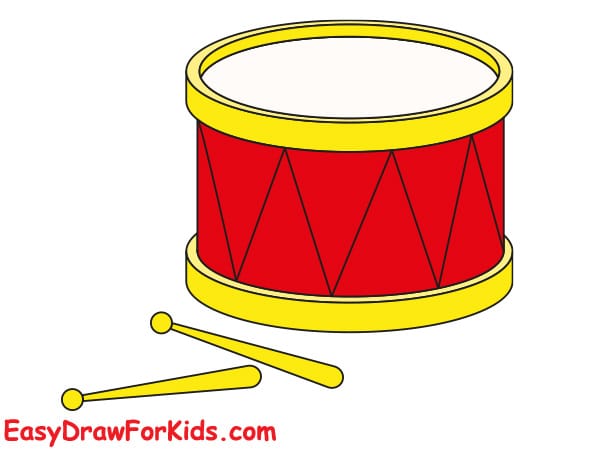 How to draw a Drum Set Easy step 5