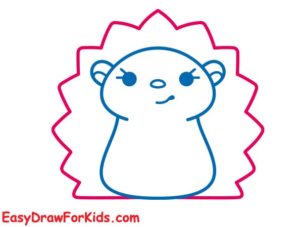 How to draw a Hedgehog cute step 4