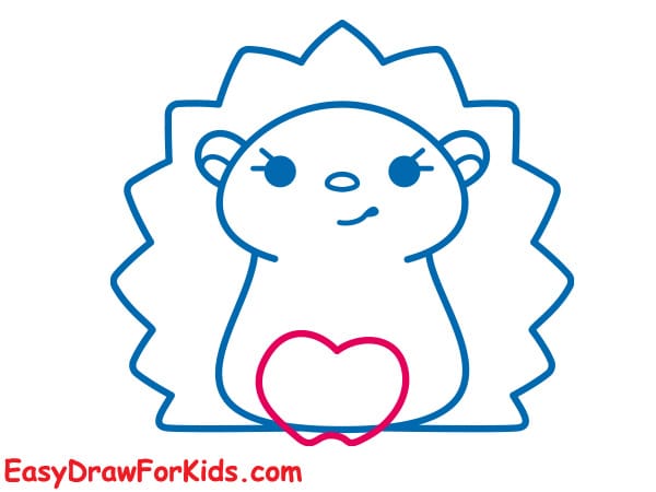 How to draw a Hedgehog cute step 5