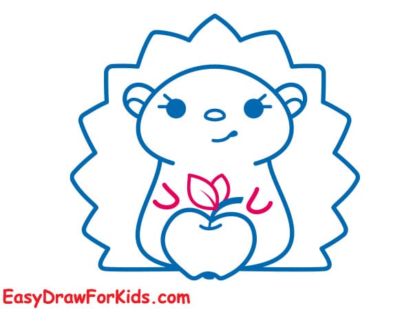How to draw a Hedgehog cute step 6