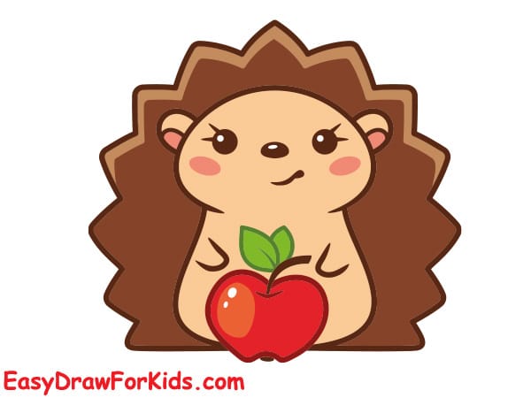 How to draw a Hedgehog cute step 7