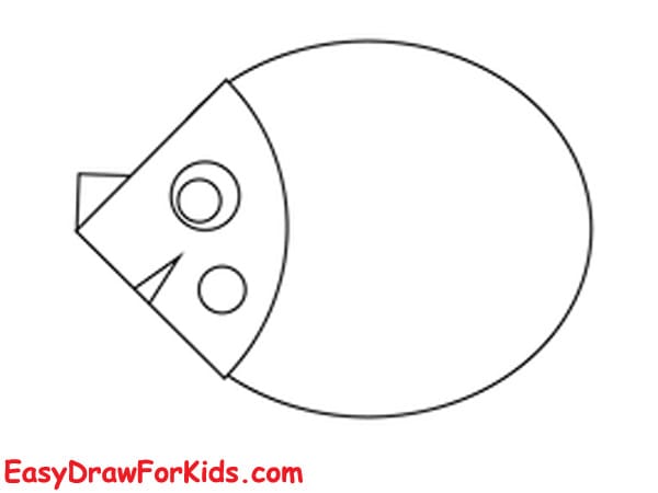 How to draw a Hedgehog for kids step 3