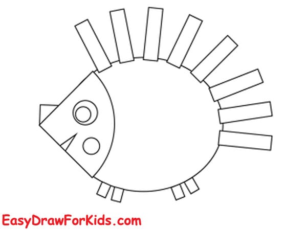 How to draw a Hedgehog for kids step 5