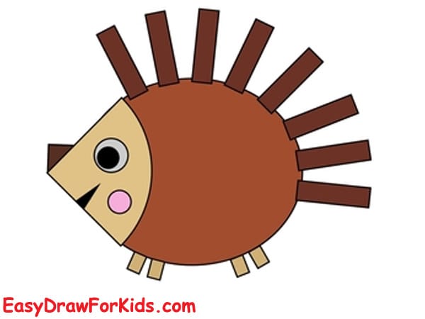 How to draw a Hedgehog for kids step 6