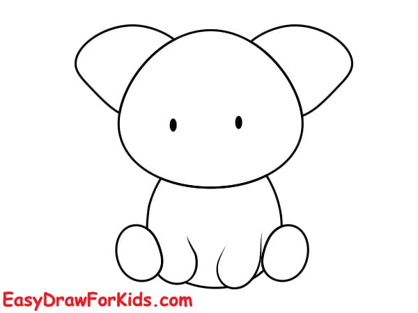 How to draw a Koala for Kids step 3