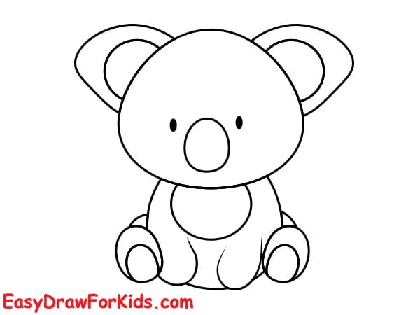 How to draw a Koala for Kids step 4
