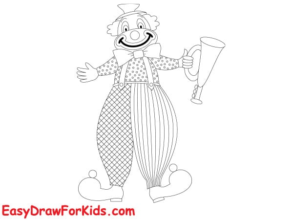 How to draw a clown full body step 8