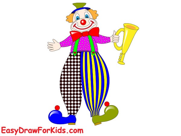 How to draw a clown full body step 9