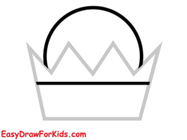 How to draw a crown for a king step 2