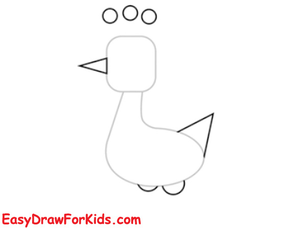 How to draw a peacock for kids step 2