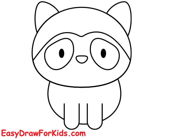 How to draw a raccoon for kids step 4