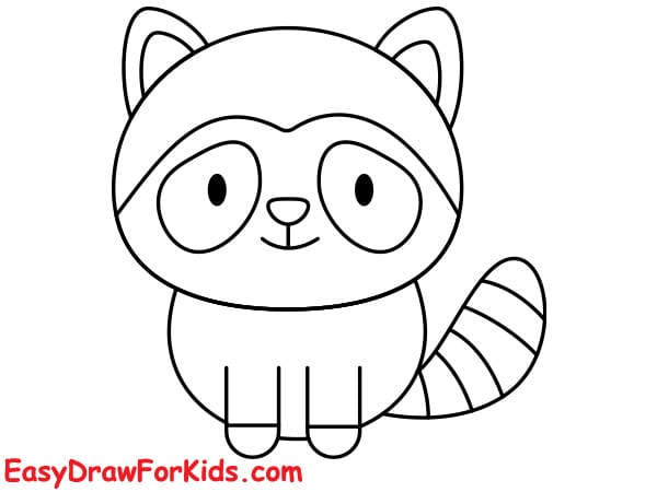 How to draw a raccoon for kids step 5