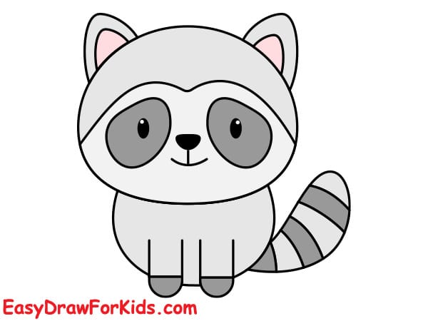 How to draw a raccoon for kids step 6