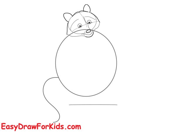 How to draw a raccoon realistic easy step 3