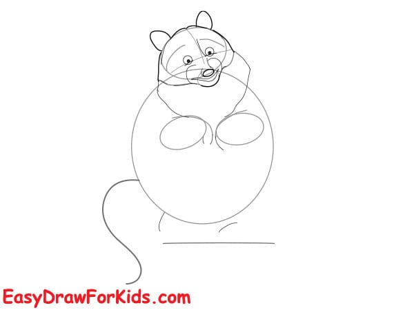 How to draw a raccoon realistic easy step 4