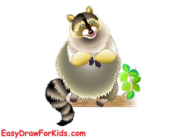 How to draw a raccoon realistic easy step 7