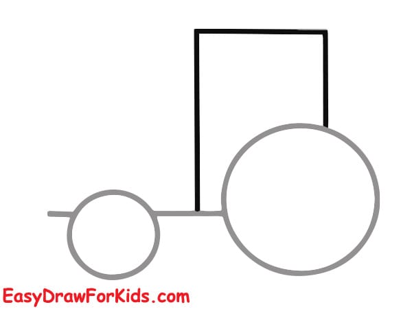 How to draw a tractor for kids step 3
