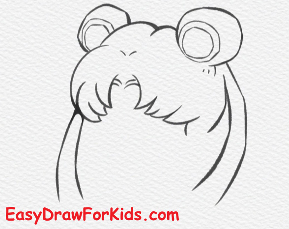 How to draw sailor moon easy for kids step 2