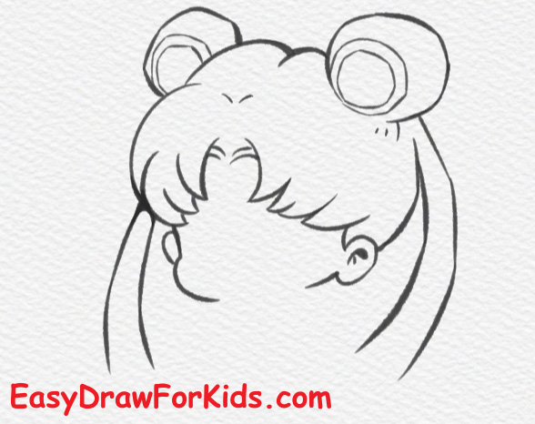 How to draw sailor moon easy for kids step 3