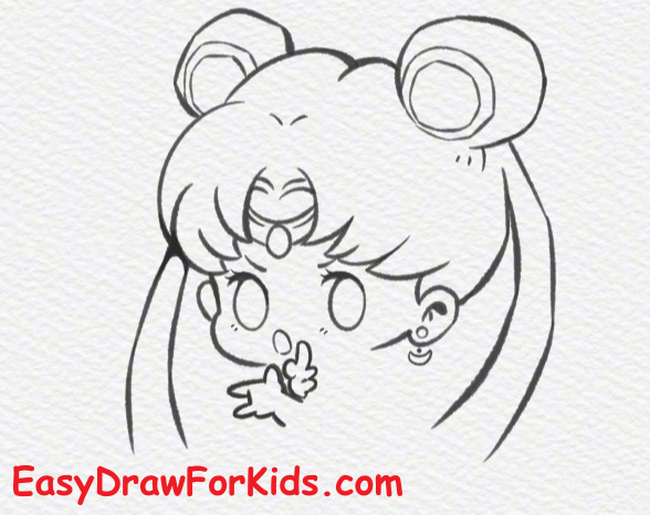 How to draw sailor moon easy for kids step 5