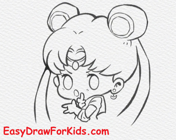 How to draw sailor moon easy for kids step 6