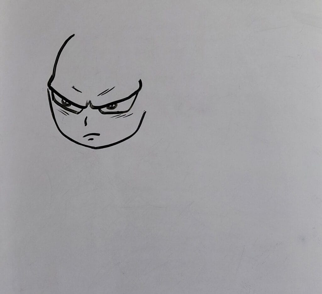 How to draw vegeta fly step 1