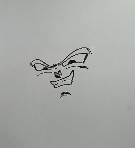 Majin vegeta drawing step 2