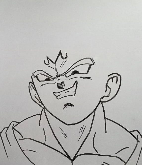 Majin vegeta drawing step 4