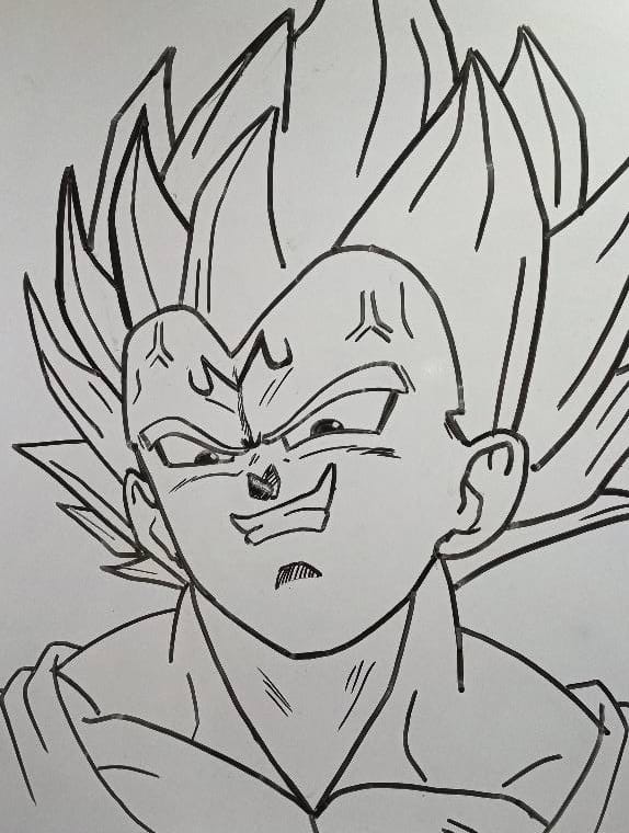 Majin vegeta drawing step 5