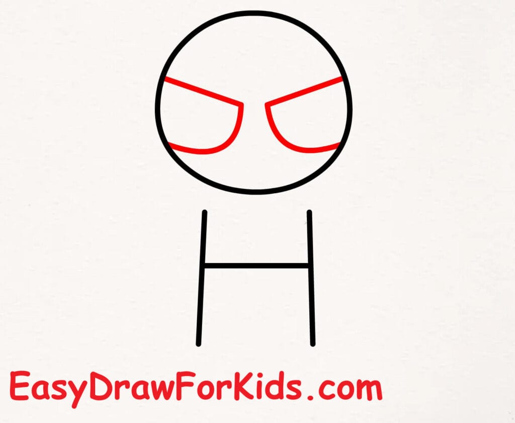 Spider Man drawing easy step 3