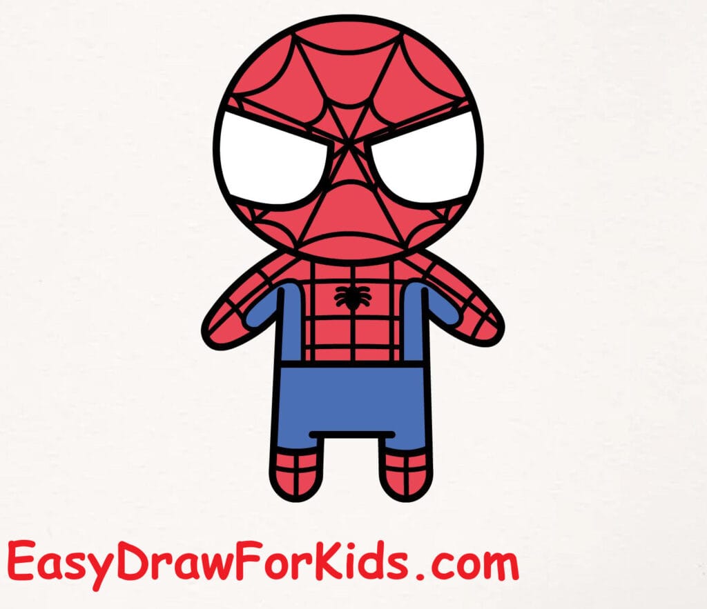 Spider Man drawing easy step 9