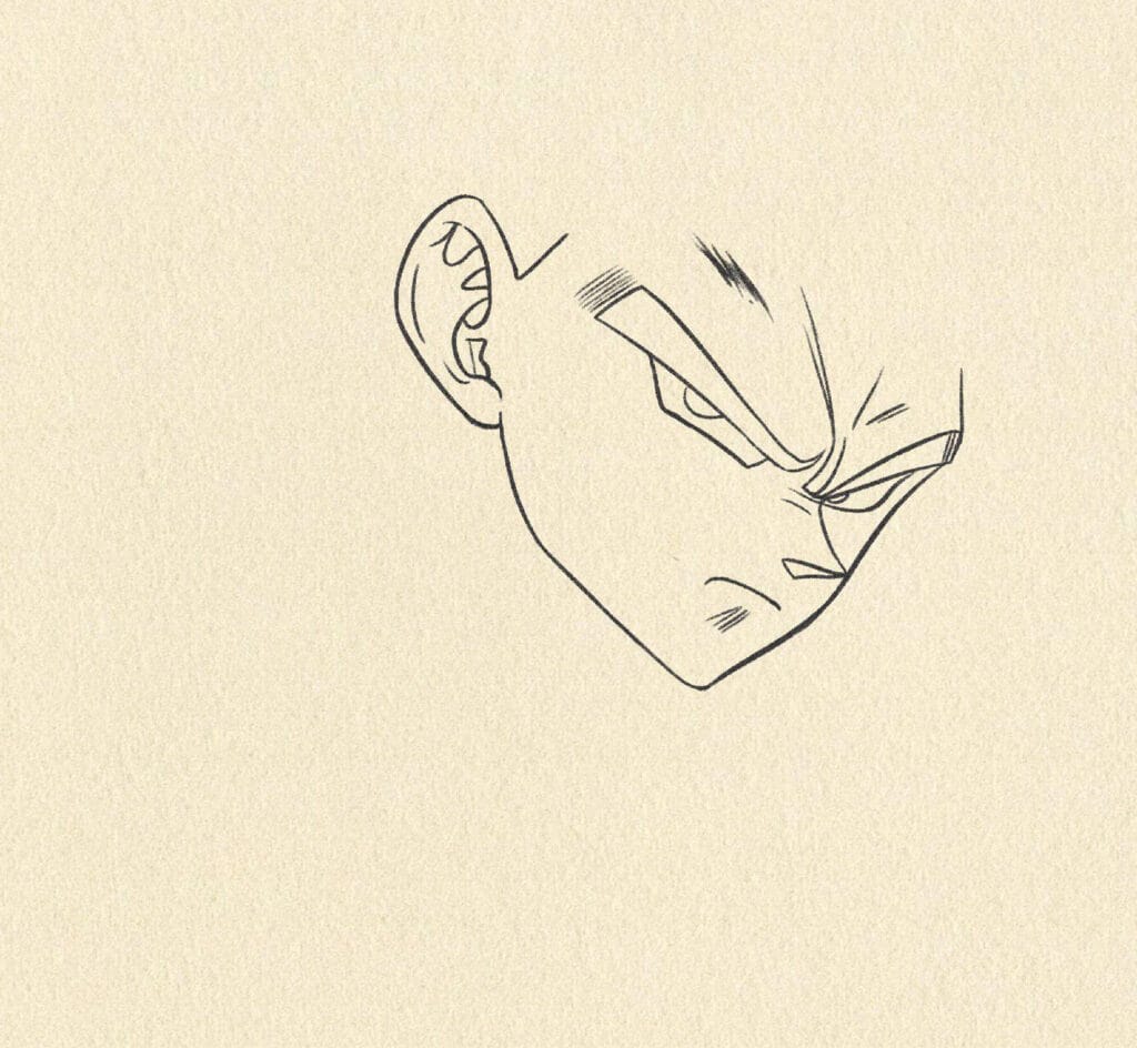 Vegeta Super Saiyan drawing step 1