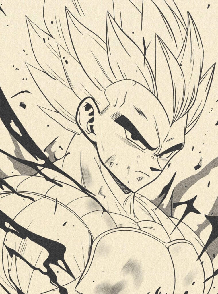 Vegeta Super Saiyan drawing step 6