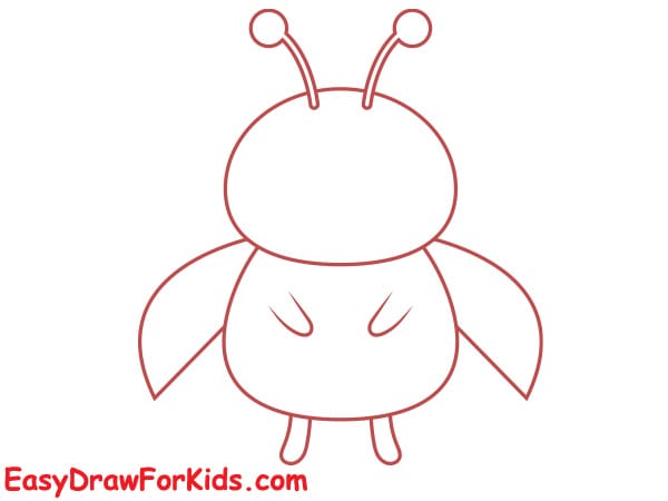 cartoon ladybug drawing step 3