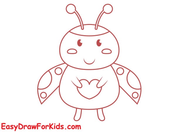 cartoon ladybug drawing step 4