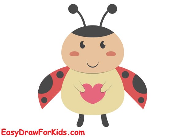 cartoon ladybug drawing step 5
