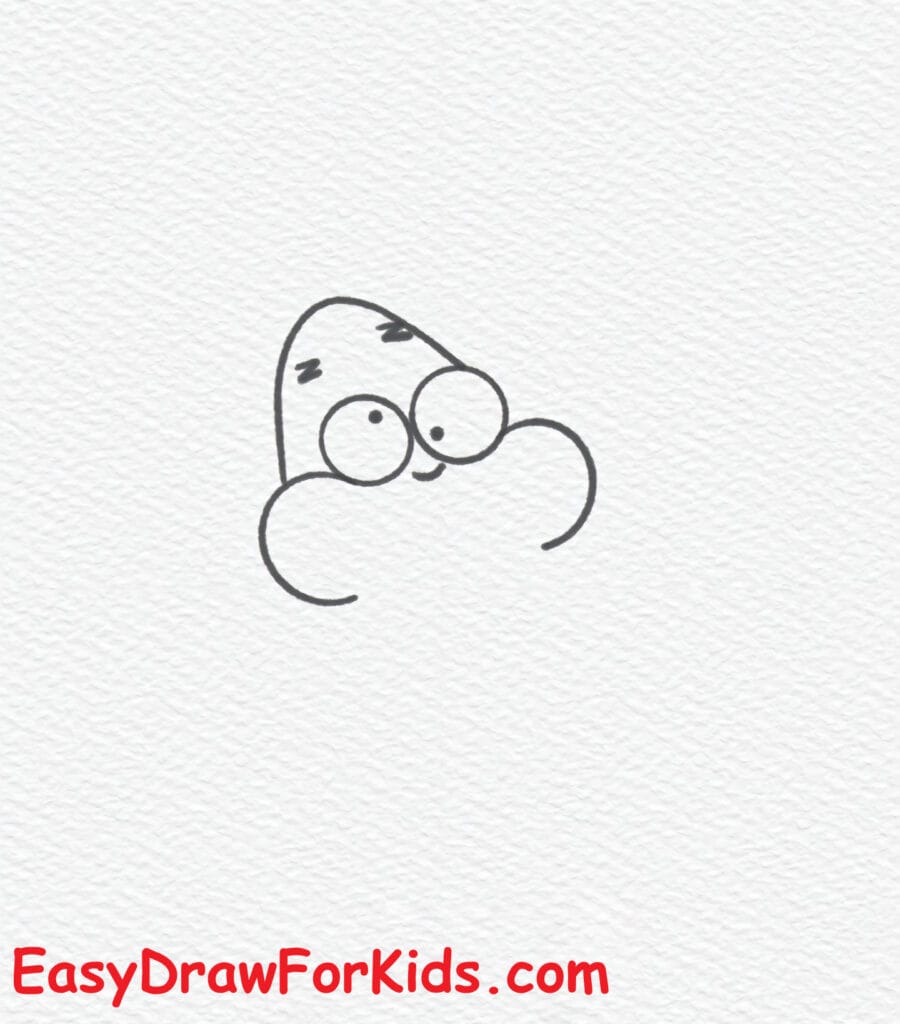 cute patrick star drawing step 3