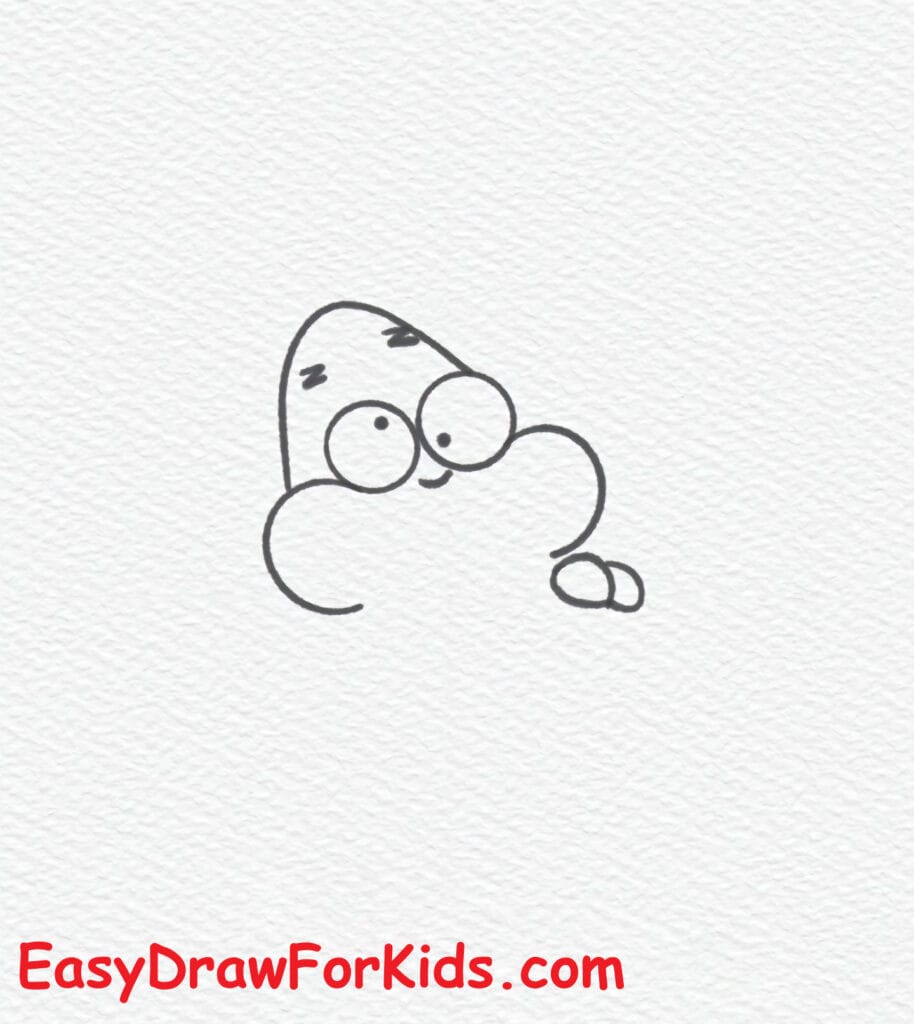 cute patrick star drawing step 4