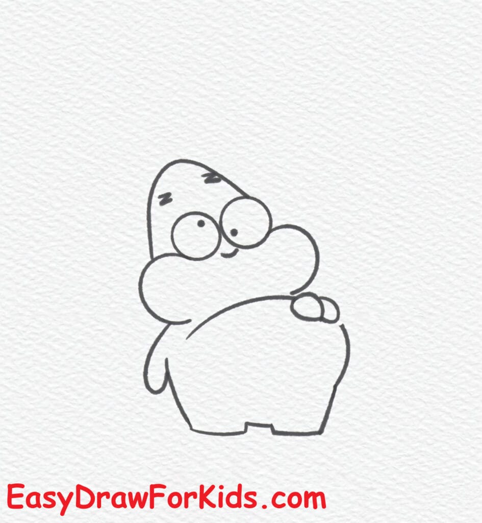 cute patrick star drawing step 5